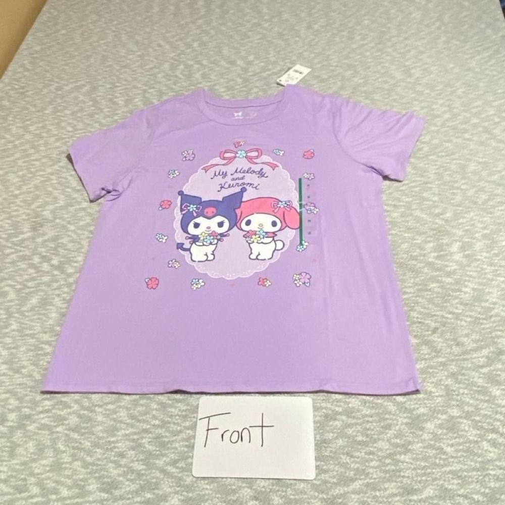 Sanrio My Melody and Kuromi purple t-shirt women M. SKU-B813
